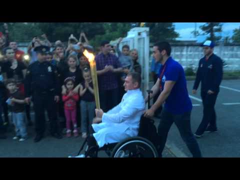 olympic  fire in batumi, georgia