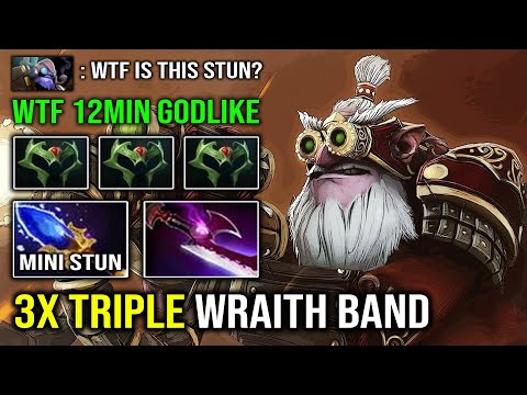 WTF 3x Triple Wraith Band Annoying Mini Stun Solo Mid Sniper with 12Min Godlike Dota 2