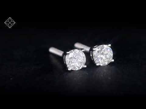 FG23 - DIAMOND EARRINGS 0.66CT STUDS IN 18K WHITE GOLD