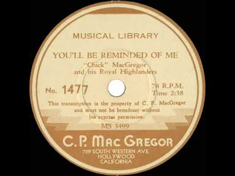 1938 Chick MacGregor (ET) - You'll Be Reminded Of Me (instrumental)