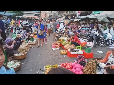 Orussey Market - Amazing Food View And People Activities - Khmer Food On Street