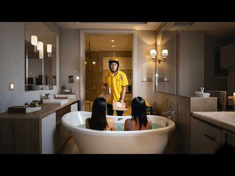 Poor delivery guy walks into two CEO beauties’ bathroom—she falls for him, hires him as her bodyguar