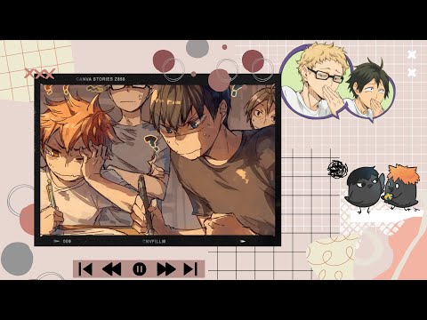 Midnight Study Session with Karasuno First Years ||voicelines||fakesub||