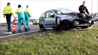 [FOTO'S & VIDEO] Ravage na ongeluk lijnbus en auto op N201 Mijdrecht