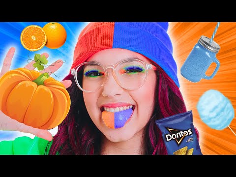 COMENDO TUDO AZUL E LARANJA POR UM DIA INTEIRO | Luluca