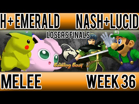 Geneva Smash 36 - h + Emerald (Blue) Vs. Nash + Lucid (Green) SSBM Doubles Losers Finals