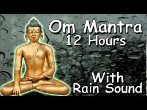 MONK CHANTING - Om mantra 12 Hour Full Night Meditation with Rain Sound for Relaxation