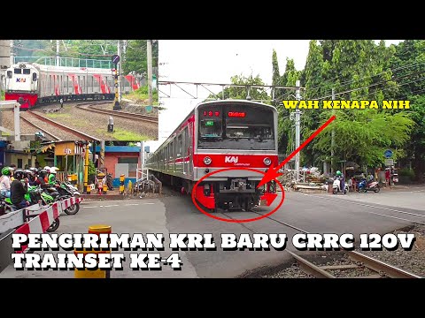 Pengiriman KRL BARU Dari China CRRC 120V TS Ke-4 Diperlintasan Kereta Api JPL 1 Karet, Jakpus !!