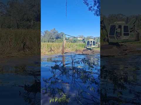 🚨 ESCAVADEIRA GIGANTE ENTRA NO LAGO E REMOVE TONELADAS DE TABOA! 😱🌿🚜