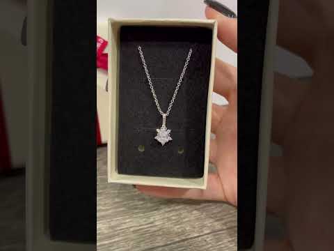 Подарок девушке - колье "Алмазная капля и цирконы в белом золоте" кулон на цепочке ювелирный сплав в коробочке - фото 1 - id-p2018503532