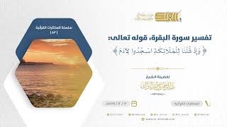 صورة تفسير سورة البقرة قوله تعالى وإذ قال ربك للملائكة اسجدوا لآدم - الشيخ عبدالرحمن البراك (83)