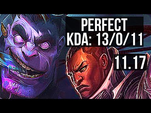 DR. MUNDO vs LUCIAN (TOP) | 13/0/11, Legendary | KR Master | v11.17