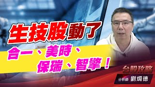 生技股動了，合一、美時、保瑞、智擎！｜台股攻略｜劉烱德 (圖)