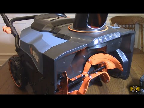 SENIX 2X2 40V Max Cordless Snow Blower with Variable-Speed Steel Auger, 21" Width, 12" Depth, 33ft Max Throw, 1800W Brushless Motor,10000mAh Batteries & LED Lights 680Lbs/Min Snow Capacity(STX2-M1) video review thumbnail