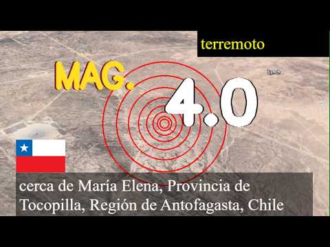 Terremoto cerca de María Elena, Provincia de Tocopilla, Región de Antofagasta, Chile actualizacione