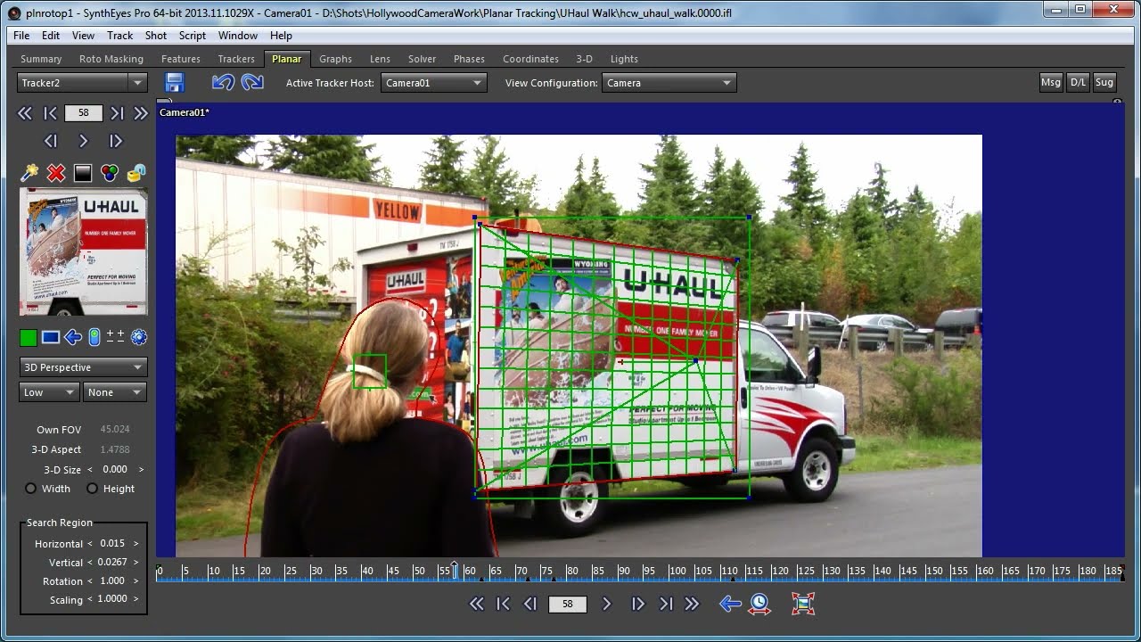 Roto-Masking and Search for Planar Tracking in SynthEyes