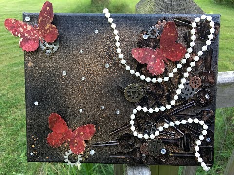 Mixed Media Canvas-Victorian Goth Inspired