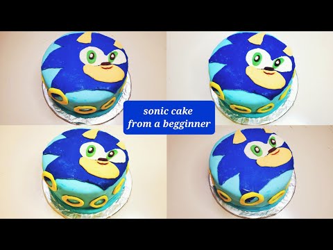 Sonic cake from scratch/ step by step process/ cake for beginners