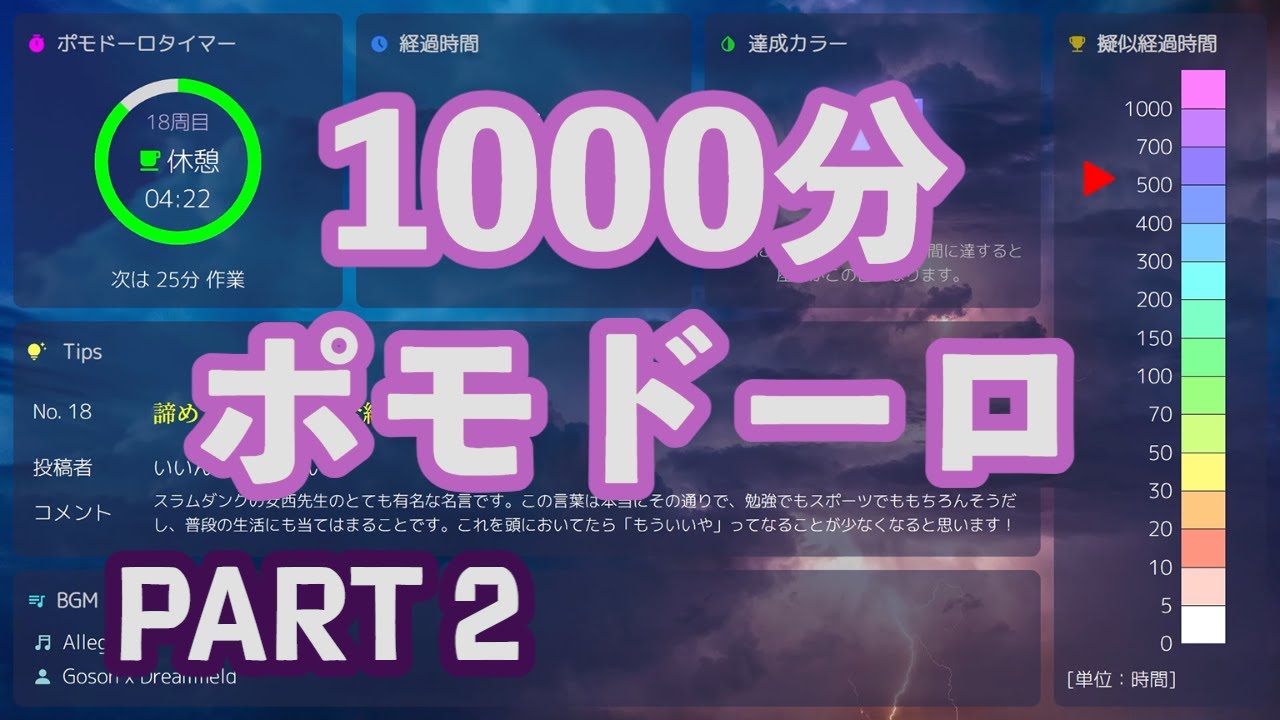 (再)【作業用】1000分 ポモドーロタイマー（後半） lofi, study with me