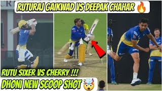 Ruturaj Batting Vs Deepak Chahar 🤯 Dhoni New Scoop Shot 🔥 CSK Practice Session 2023
