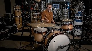 C&C Gladstone 3PC Kit Brown Candy to Natural Duco W/Metal Flake | Chicago Drum Exchange Demo