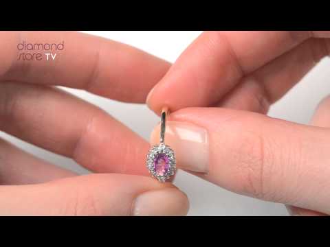 FET21-RU - 18K Gold Diamond and Pink Sapphire Ring 0.14ct