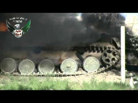 تدمير دبابة من قبل كتيبة البراء في مدينة دوما في ريف دمشق