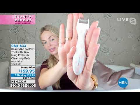 BeautyBio GloPRO White Tool w/Skin Icing Rollers   Clean...