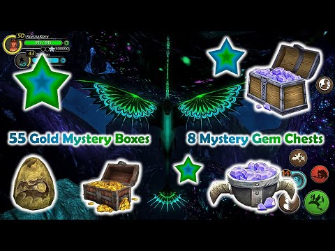 Opening 55 Gold Mystery Boxes and 8 Mystery Gem Chests - School of Dragons
