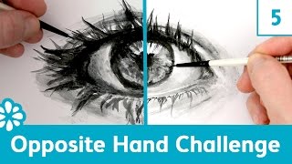 Opposite Hand Art Challenge | Eye Painting | Sea Lemon