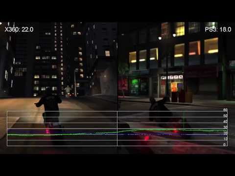 GTA 4: The Lost and the Damned Xbox 360 vs. PS3 Frame-Rate Tests