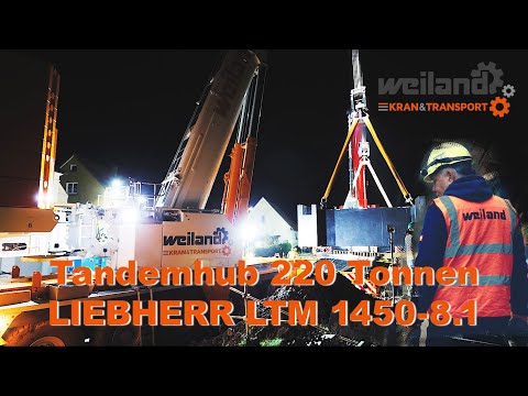 Tandemhub 200 Tonnen Bahnbrücke, Liebherr LTM1450