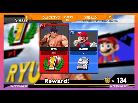Jax Smash Weekly 3/29/18 - Bleck3v3 (Ryu) vs. Xerald (Mario) Losers R3