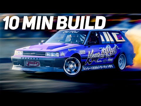 PRO DRIFT CAR BUILD IN 10 MINUTES! 800hp Turbo Barra R31 Drift Car "Barra Wagz" Full Build
