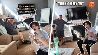 ANNOYING MY DAD FOR 24 HOURS! (HE GOT SO MAD)