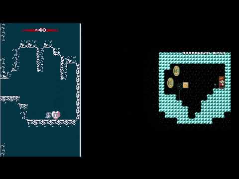 Downwell (Mario Maker 2 Course) - COMPARISON