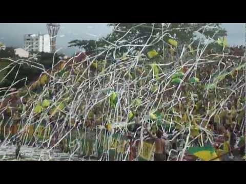 "SALIDA ATLETICO BUCARAMANGA VS LAS ROSAS.." Barra: Fortaleza Leoparda Sur • Club: Atlético Bucaramanga