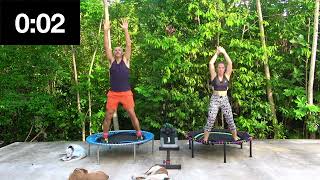 21 Minutes Upper Body Trampoline Circuit on a Mini Fitness Trampoline / Rebounder Using Weights.