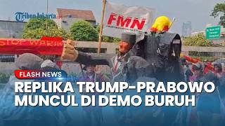 Aksi di DPR! Massa Demo Bawa Replika Trump Rantai Leher Prabowo, Simbol Penolakan Intervensi AS