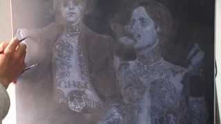 Josh Todd from Buckcherry  Time laps painting for the book "Rock Hard" by Jozie Di. Maria