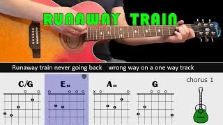 Download lagu Easy play along series - RUNAWAY TRAIN - Guitar chords & Lyrics - Soul Asylum mp3
