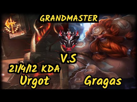 RED Revolta (URGOT) vs GRAGAS - 21/4/12 KDA JUNGLE GAMEPLAY - BR Ranked GRANDMASTER
