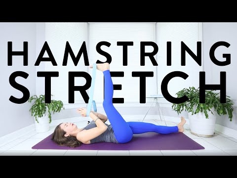10 minute yoga hamstring stretch with strap