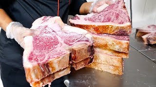 American Food - DRY AGED PORTERHOUSE STEAK Lobster Surf and Turf Tuscany Steakhouse NYC