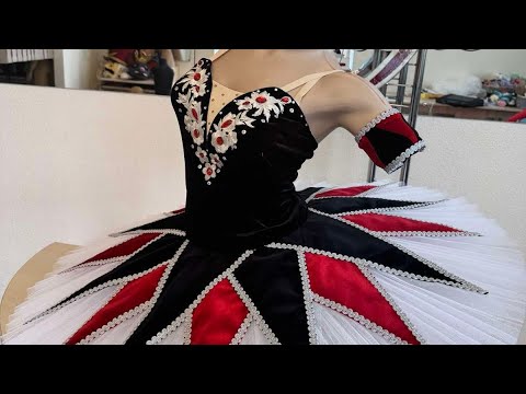 Costum de balet de scenă Columbine Harlequinade Spărgătorul de nuci P 0292 - video 4