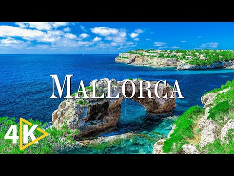 FLYING OVER MALLORCA (4K UHD) - Soothing Music Along With Beautiful Nature Video