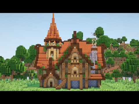 【マイクラ】オレンジ屋根のファンタジーなサバイバルハウスの作り方【マイクラ建築】