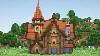 【マイクラ】オレンジ屋根のファンタジーなサバイバルハウスの作り方【マイクラ建築】