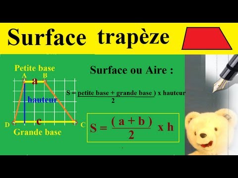 Calculer surface ou aire d'un trapèze | Maths Géométrie : formule propriété