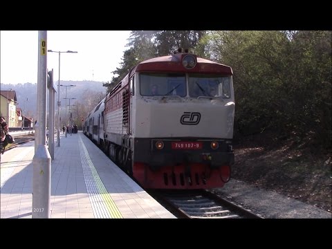 749.107 a 754.045 na jarním Posázavském Pacifiku (Vintage Diesel Engines on Sázava Pacific)